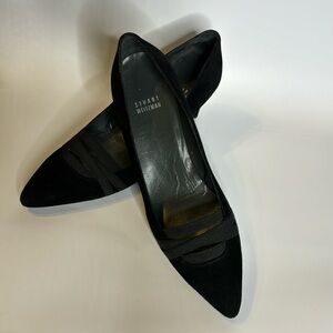 Stuart Weizman Black Suede Bandexvelt Size 9.5M